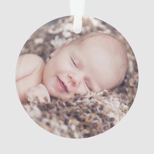 Baby's Eerste Kerst Blauwe Bow Keepsake Ornament (achterkant)