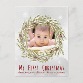 Baby's eerste kerst briefkaart met foto