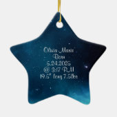 Baby's Eerste Kerst Celestial Deep Blue Space Keramisch Ornament (Achterkant)