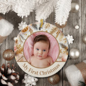 Baby's Eerste Kerst Custom Baby Foto Keramisch Ornament