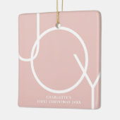 Baby's Eerste Kerst Custom Foto Roos Goud Keramisch Ornament (Links)