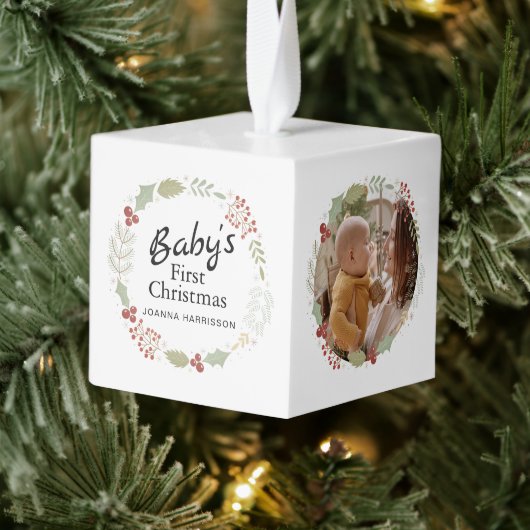 Baby's Eerste Kerst Custom Naam Foto Decoratie (Boom)