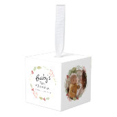 Baby's Eerste Kerst Custom Naam Foto Decoratie (Voorkant hoekig)