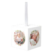 Baby's Eerste Kerst Custom Naam Foto Decoratie (Achter hoekig)