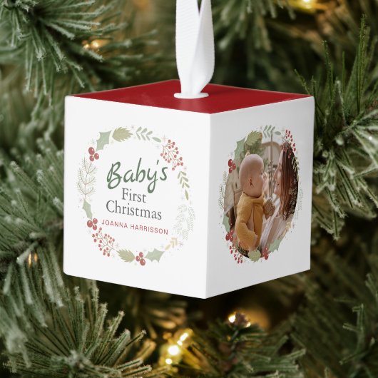 Baby's Eerste Kerst Custom Naam Foto Decoratie (Boom)