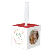 Baby's Eerste Kerst Custom Naam Foto Decoratie (Voorkant hoekig)