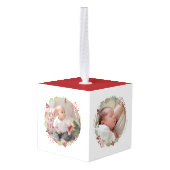 Baby's Eerste Kerst Custom Naam Foto Decoratie (Achter hoekig)