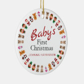 Baby's Eerste Kerst Custom Naam Foto Keramisch Ornament (Rechts)