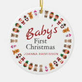 Baby's Eerste Kerst Custom Naam Foto Keramisch Ornament (Voorkant)