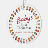 Baby's Eerste Kerst Custom Naam Foto Keramisch Ornament (Links)