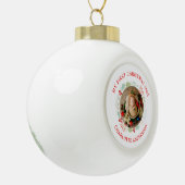 Baby's Eerste Kerst Custom Naam Foto Keramische Bal Ornament (Links)