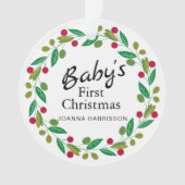 Baby's Eerste Kerst Custom Naam Foto Ornament (voorkant)