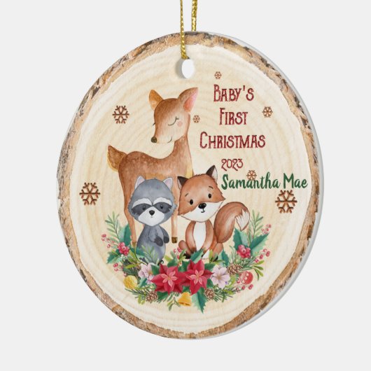 Baby's eerste kerst dieren Ornament (Links)