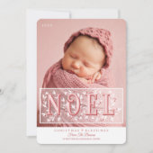 Baby's Eerste Kerst Elegante Foto Kerstmis Kaart (Voorkant)