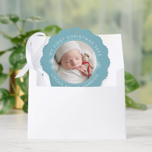 Baby's eerste kerst erfstuk foto ornament kaart (Envelop)
