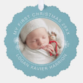 Baby's eerste kerst erfstuk foto ornament kaart (Voorkant)