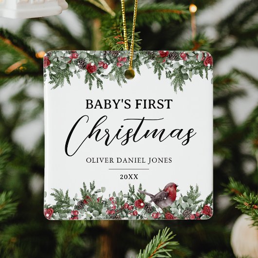 Baby's eerste kerst erfstuk keramisch ornament