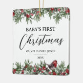 Baby's eerste kerst erfstuk keramisch ornament (Links)