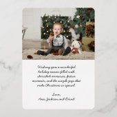 Baby's Eerste Kerst Folie Feestdag Folie Feestdagenkaart (Achterkant)