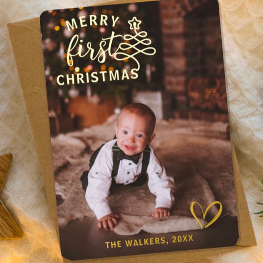 Baby's Eerste Kerst Folie Feestdag Folie Feestdagenkaart