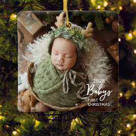Baby's Eerste Kerst Foto Keramisch Ornament