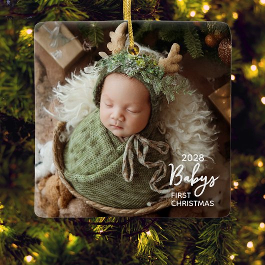 Baby's Eerste Kerst Foto Keramisch Ornament