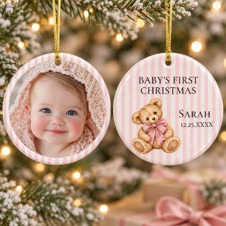 Baby's Eerste Kerst Foto Keramisch Ornament