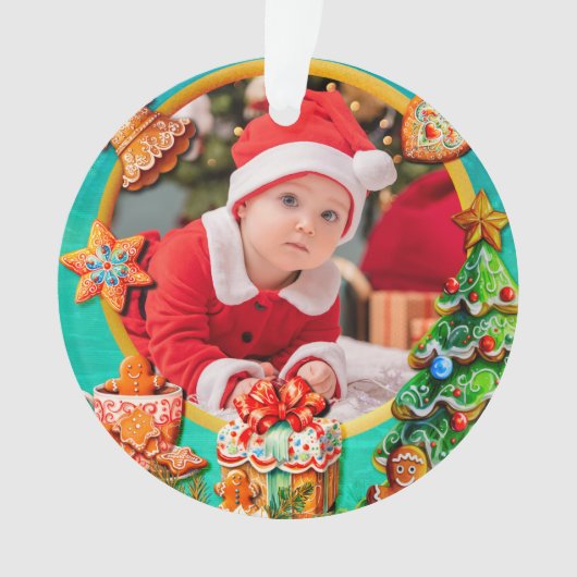 Baby's Eerste Kerst Foto | Kerstcadeau Ornament (voorkant)