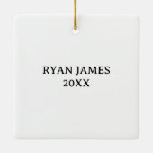 Baby's eerste kerst foto naam jaar keramisch ornament (Achterkant)