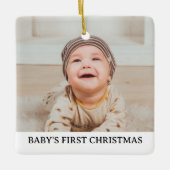 Baby's eerste kerst foto naam jaar keramisch ornament (Voorkant)