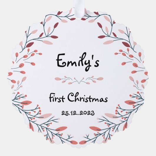 Baby's eerste Kerst Foto Ornament (Achterkant)