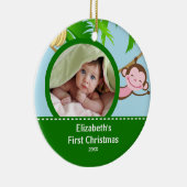 Baby's Eerste Kerst Foto Ornament Aap (Rechts)