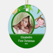 Baby's Eerste Kerst Foto Ornament Aap (Links)