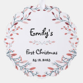 Baby's eerste Kerst Foto Ornament Kaart (Achterkant)