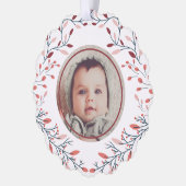 Baby's eerste Kerst Foto Ornament Kaart (Links)