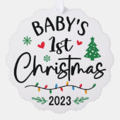 Baby's eerste kerst foto Ornament Kaart (Voorkant)
