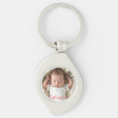 Baby's Eerste Kerst Foto Personaliseer Sleutelhanger (Voorkant)
