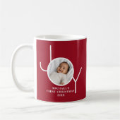 Baby's Eerste Kerst Foto Rood Koffiemok (Links)