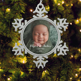 Baby's Eerste Kerst Foto Tin Sneeuwvlok Ornament