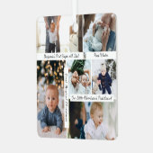 Baby's eerste kerst fotogalerij Keepsakes Metalen Ornament (Voorkant links)