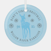 Baby's eerste kerst gepersonaliseerde aandenken glas ornament (Voorkant)