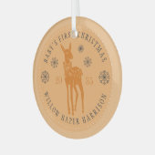 Baby's eerste kerst gepersonaliseerde aandenken glas ornament (Voorkant links)