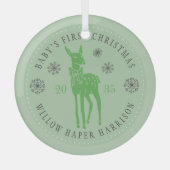 Baby's eerste kerst gepersonaliseerde aandenken glas ornament (Voorkant)