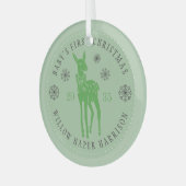 Baby's eerste kerst gepersonaliseerde aandenken glas ornament (Voorkant links)