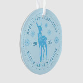 Baby's eerste kerst gepersonaliseerde aandenken ornament (voorkant)