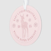 Baby's eerste kerst gepersonaliseerde aandenken ornament (voorkant)