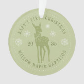 Baby's eerste kerst gepersonaliseerde aandenken ornament (voorkant)
