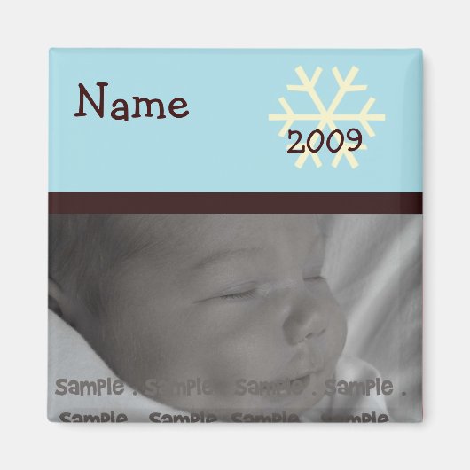 Baby's eerste kerst gepersonaliseerde magneet (Voorkant)
