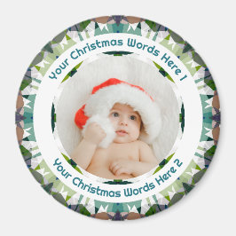 Baby's eerste kerst groene foto geschenk aandenken magneet