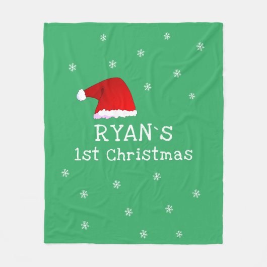 Baby's eerste kerst-groene kerstkerstkerstkerstker fleece deken (Voorkant)